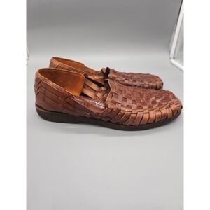 Leather Huarache Brown Men's Size 11 Hand Woven Sunsteps Loafers Sandals